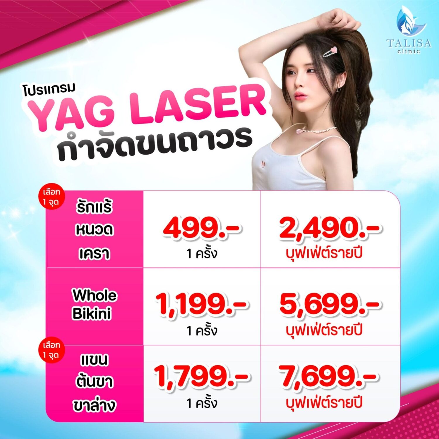 เลเซอร์ขนหน้าแข้ง ราคา