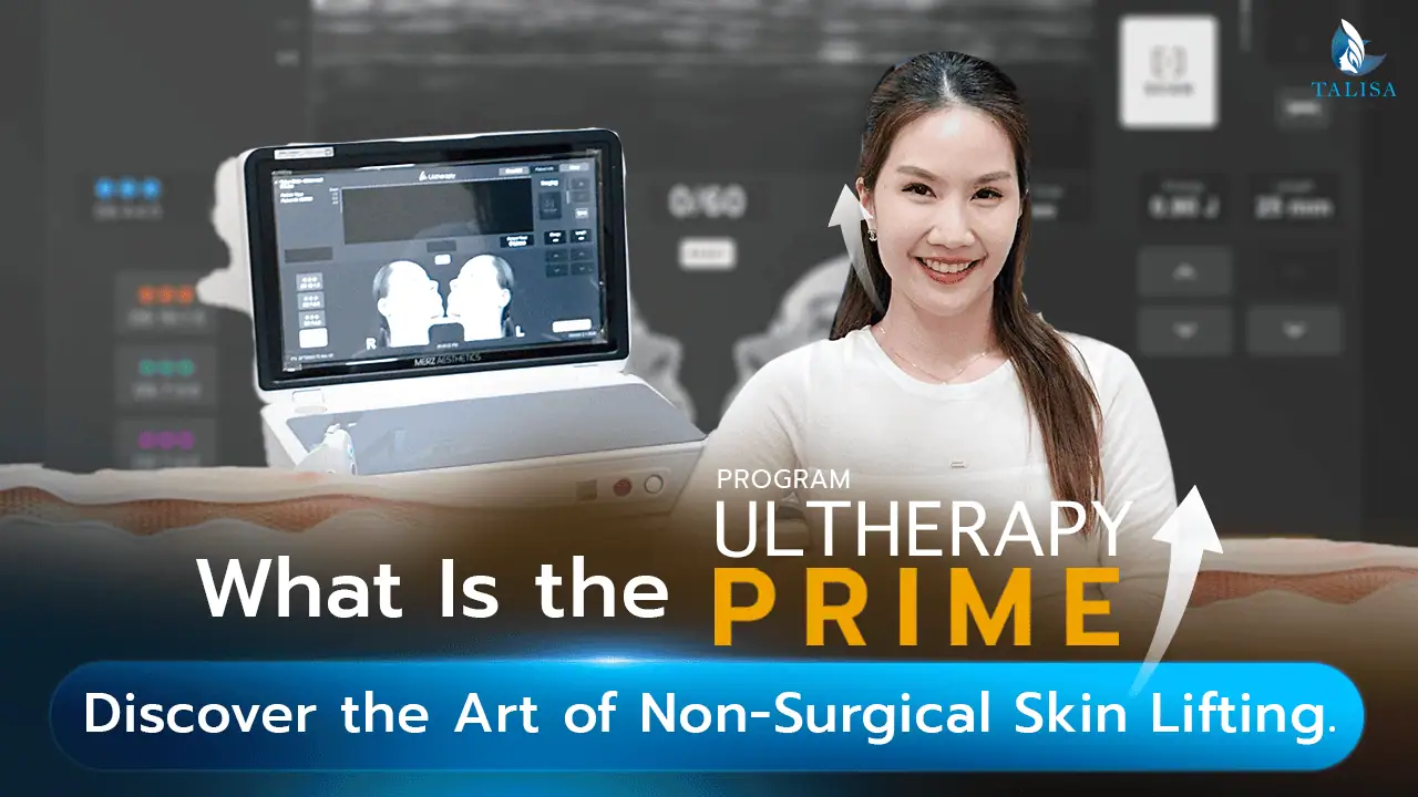 Ultherapy Prime device banner for non-surgical skin lifting and tightening treatments