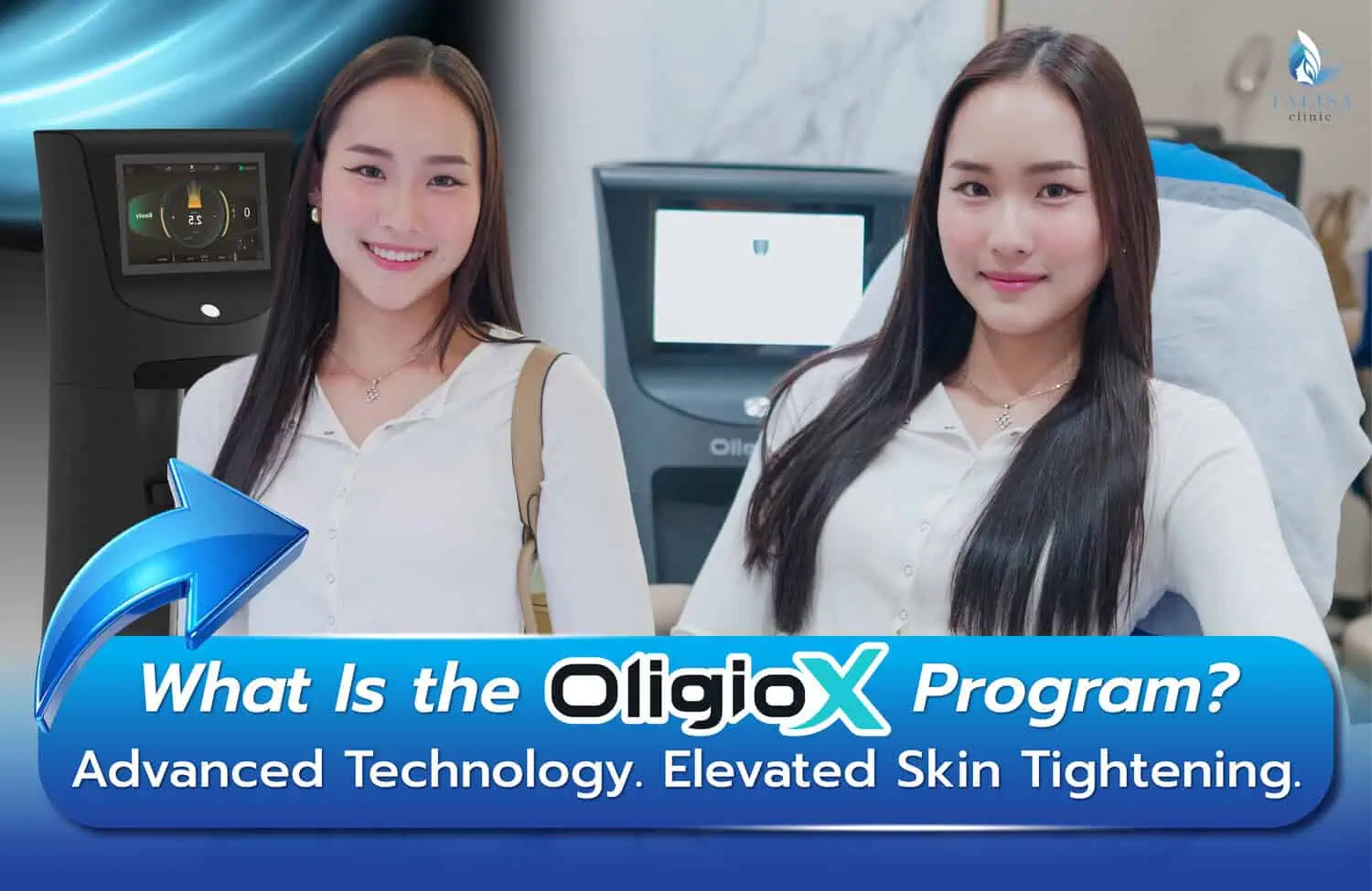 Oligio X banner for advanced skin tightening and non-surgical facial lifting treatments